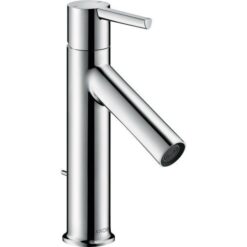 Single lever basin mixer 100 with lever handle and pop-up waste set