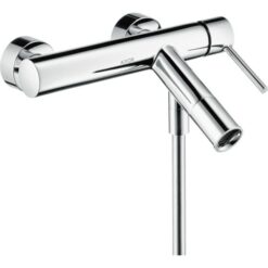Single lever bath mixer for exposed installation with pin handle
