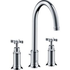 3-hole basin mixer 180 with cross handles and pop-up waste set