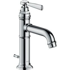Single lever basin mixer 100 with lever handle and pop-up waste set