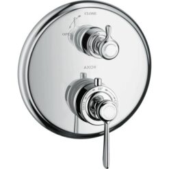 Thermostat for concealed installation with lever handle and shut-off valve