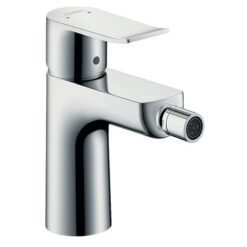 Metris Single lever bidet mixer with pop-up waste set