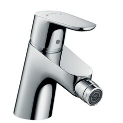 Focus Single lever bidet mixer with pop-up waste set