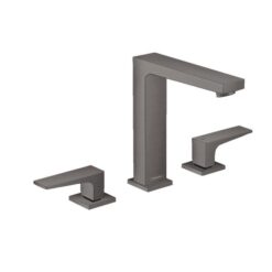 Metropol 3-hole basin mixer 160 with lever handles and push-open waste set