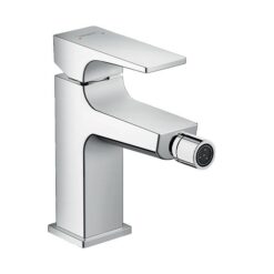 Metropol Single lever bidet mixer with lever handle and push-open waste set