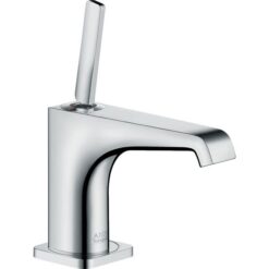 Single lever basin mixer 90 with pin handle for hand washbasins with waste set