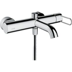 Single lever bath mixer for exposed installation with loop handle