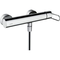 Single lever shower mixer for exposed installation with loop handle