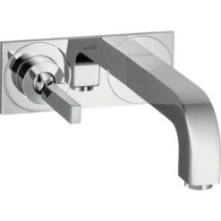 Single lever basin mixer for concealed installation wall-mounted with pin handle, spout 160 mm and plate