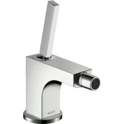 Single lever bidet mixer with pop-up waste set