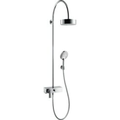 Showerpipe with single lever mixer and overhead shower 180 1jet