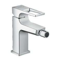 Metropol Single lever bidet mixer with loop handle and push-open waste set